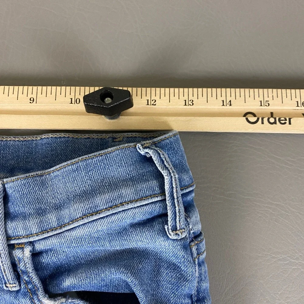 MOTHER The Hustler Ankle Fray Jeans Womens 26 Blue Distressed Ripped Flare Denim - Picture 7 of 13